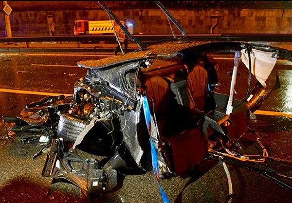 Belgium after people hit by a crazy drag racing the BMW I8 0.5 hatchback 